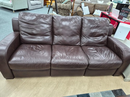 Natuzzi brown leather - natuzzi, seater