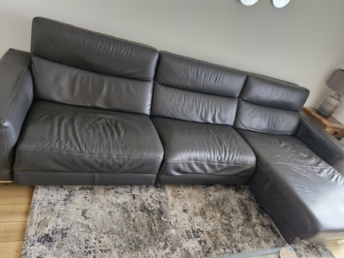 Natuzzi editions grey - grey, leather