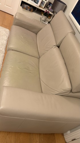 Natuzzi beige leather seater - 3,