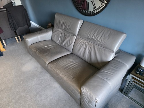 Natuzzi leather sofa - -, taupe