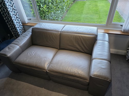 Natuzzi leather sofa taupe - natuzzi,