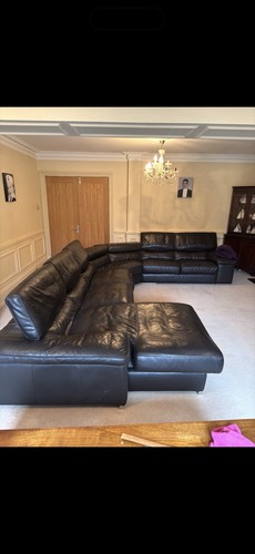 Natuzzi brown leather sofa - natuzzi,
