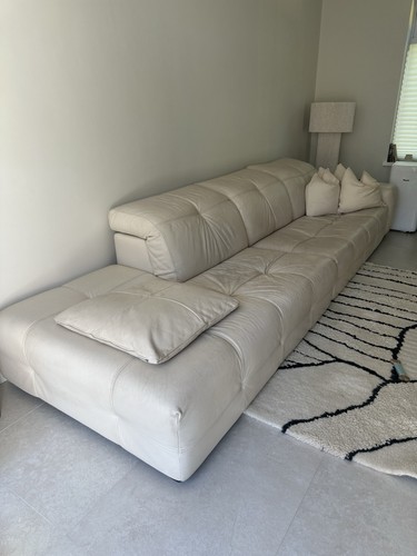 Natuzzi cream leather sofa - cream,