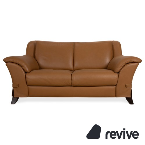 Natuzzi leather seater brown - leather,