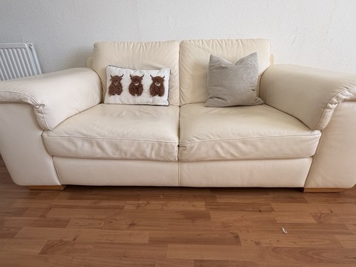 Natuzzi beige leather - natuzzi, 2-seater
