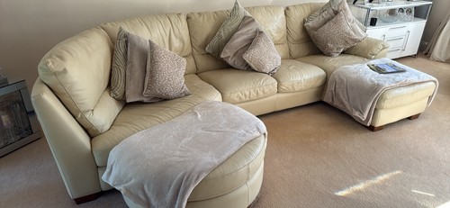 Natuzzi ivory leather sofa - natuzzi,